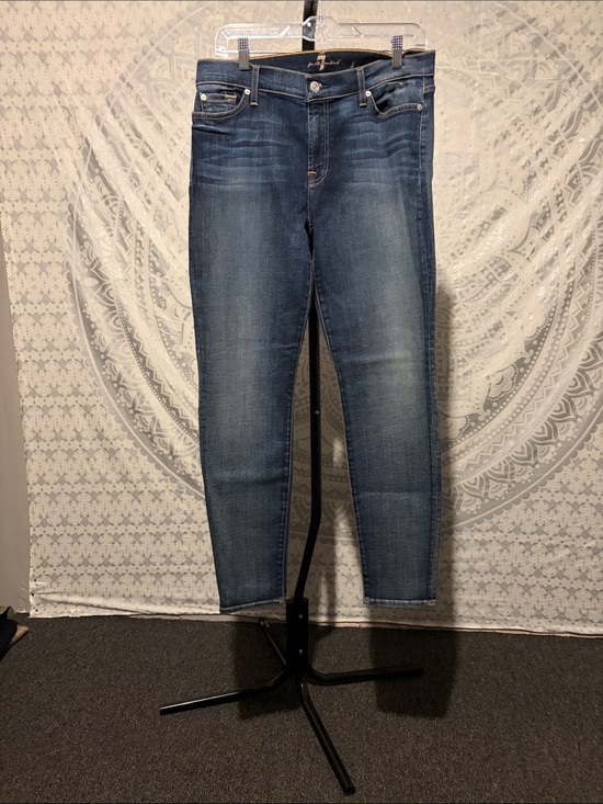 7 For All Mankind Denim - For All Mankind Gwenevere Super Skinny Jeans Medium Wash Stretch Size 32